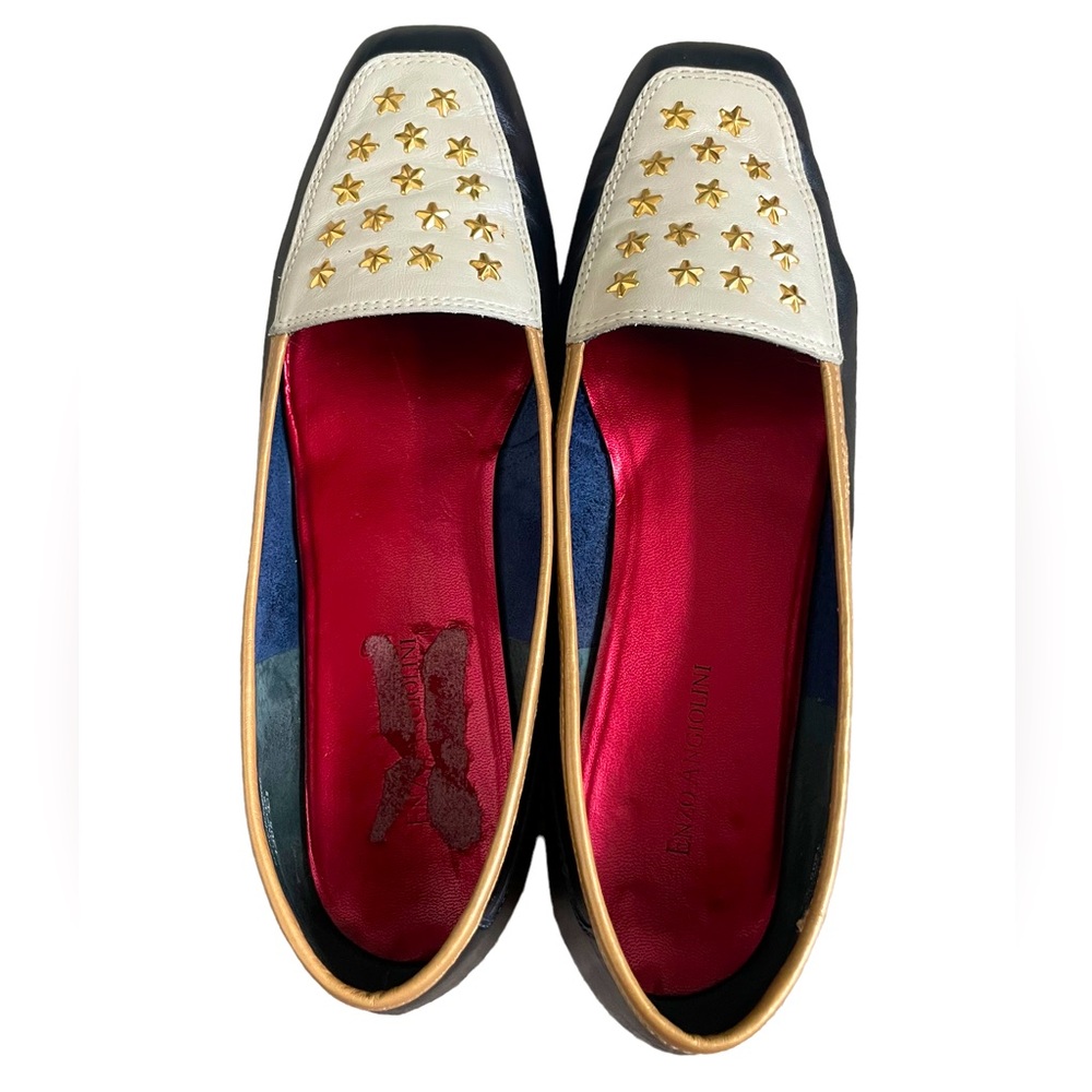 Enzo Angiolini Leather Star Loafers